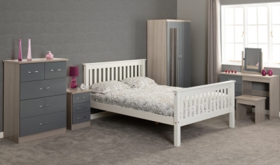 Image: 6941 - Monaco King Size Bed High - White